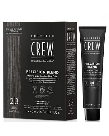 American Crew Precision Blend - Камуфляж для седых волос, Темный натуральный 2/3, 3*40 мл - hairs-russia.ru